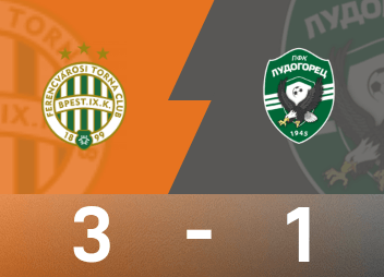 欧联战报：卡杜、约瑟夫破门，费伦茨瓦罗斯3-1卢多格雷茨